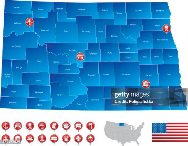 map of north dakota - minot north dakota stock illustrations