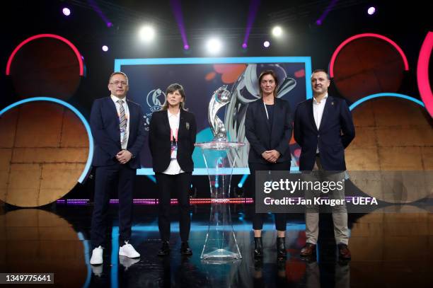 Thorsteinn Halldorsson, Head Coach of Iceland, Milena Bertolini, Head Coach Italy, Corinne Diacre, Head Coach of France and Ives Serneels, Head Coach...