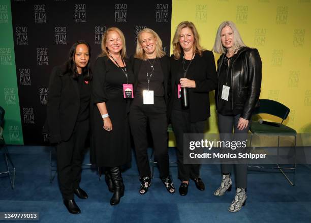 Jazz Tangcay, Ina Mayhew, Diane Lederman, June Dowad and Pamela Martin attend the Wonder Women: Below The Line panel during the 24th SCAD Savannah...