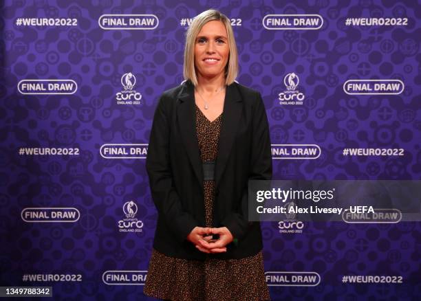 Camille Abily, Assistant Coach of Olympique Lyonnais poses for a photograph during the UEFA Women's EURO 2022 Final Draw Ceremony on October 28, 2021...