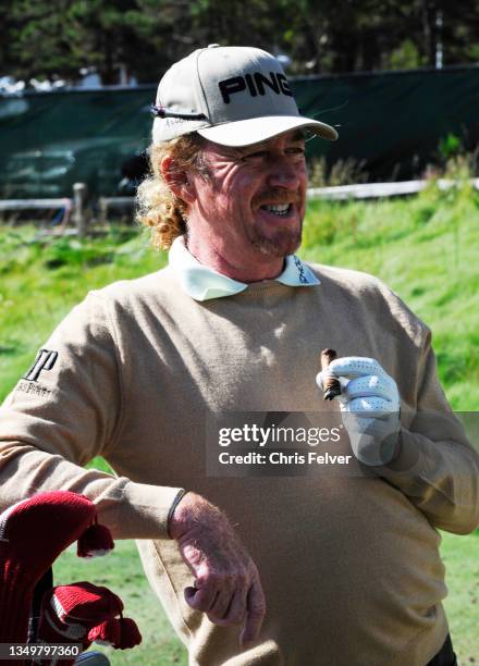 View of Spanish golfer Miguel Angel Jimenez as he competes in the US Open tournament, Pebble Beach, California, 2011.