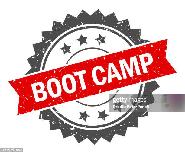 ilustraciones, imágenes clip art, dibujos animados e iconos de stock de boot camp - sello, sello, plantilla de sello. efecto grunge. ilustración vectorial de stock - campamento de instrucción militar