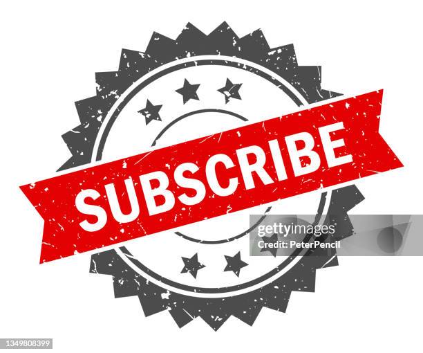 subscribe now - stamp, imprint, seal template. grunge effect. vector stock illustration - subscribe button stock illustrations