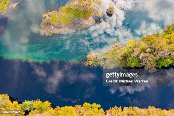 river reflection drone abstract - integrated abstract stock pictures, royalty-free photos & images