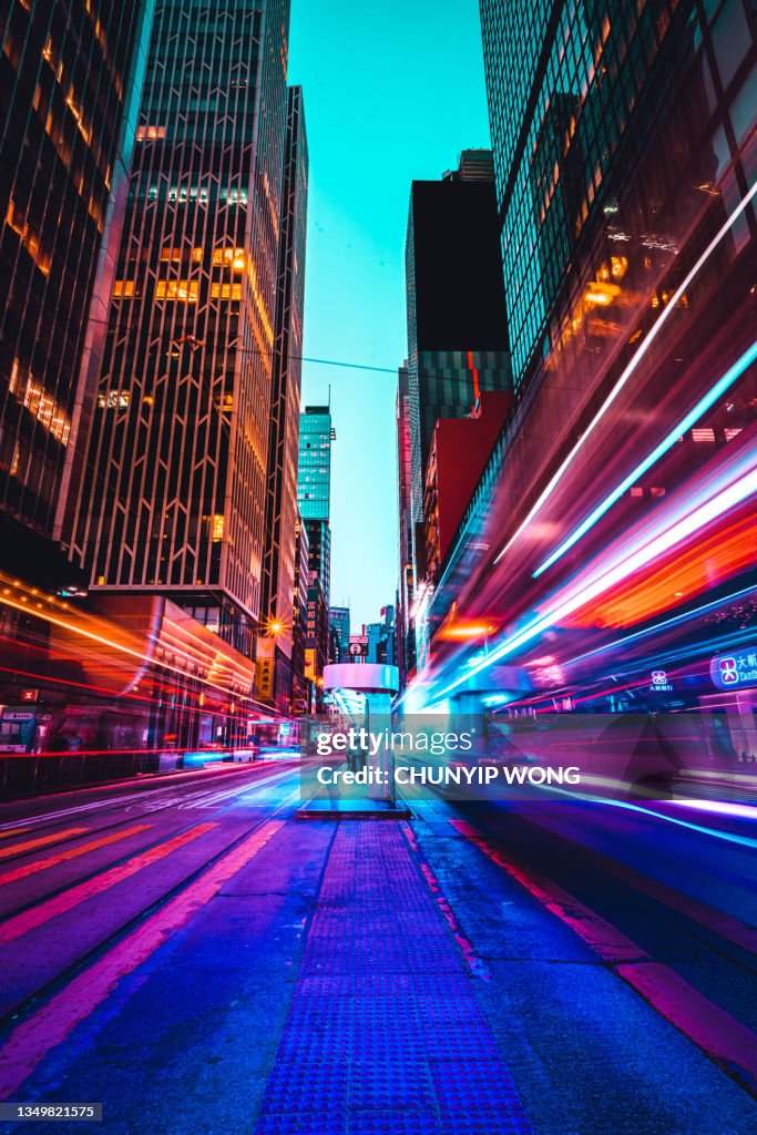 Traffic trails in Financial District