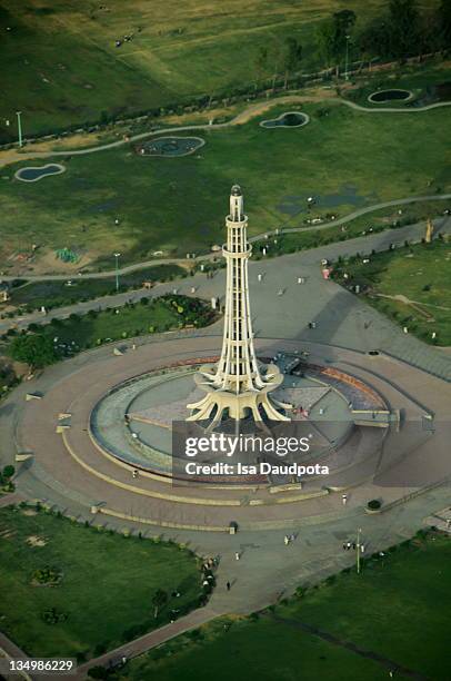 minar and pakistan - punjab aerial view stock pictures, royalty-free photos & images