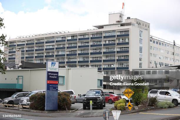 General view of Whangarei Hospital on October 29, 2021 in Whangarei, New Zealand. Northland remains under COVID-19 Alert Level 2 restrictions, with...