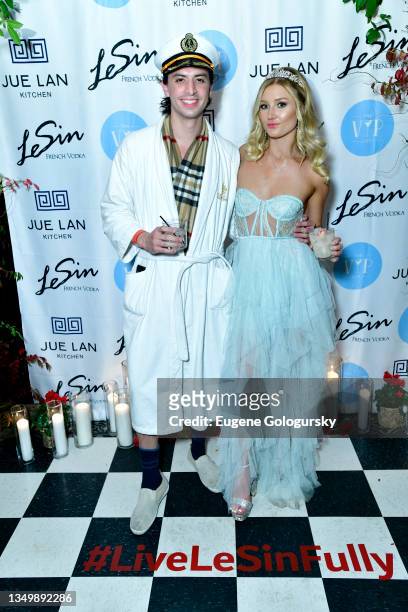 Audrey Jongens and guest attend TheVIPList TikTok Stars Host a Halloween Ball at Jue Lan Club With LeSin Vodka at Casa La Femme on October 28, 2021...