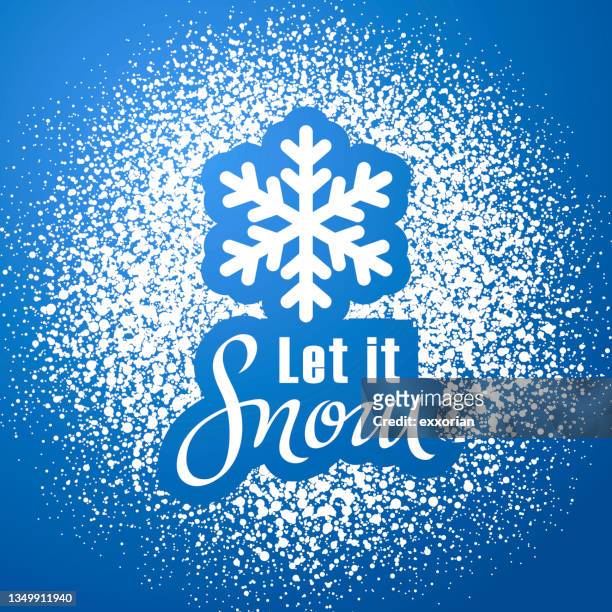 let it snow powder paint - icing sugar stock illustrations