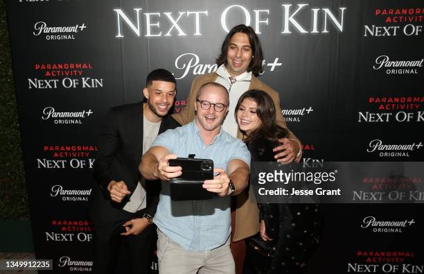 Roland Buck III, William Eubank, Dan Lippert and Emily Bader attend the tastemaker reception & screening for Paramount+'s “Paranormal Activity: Next...