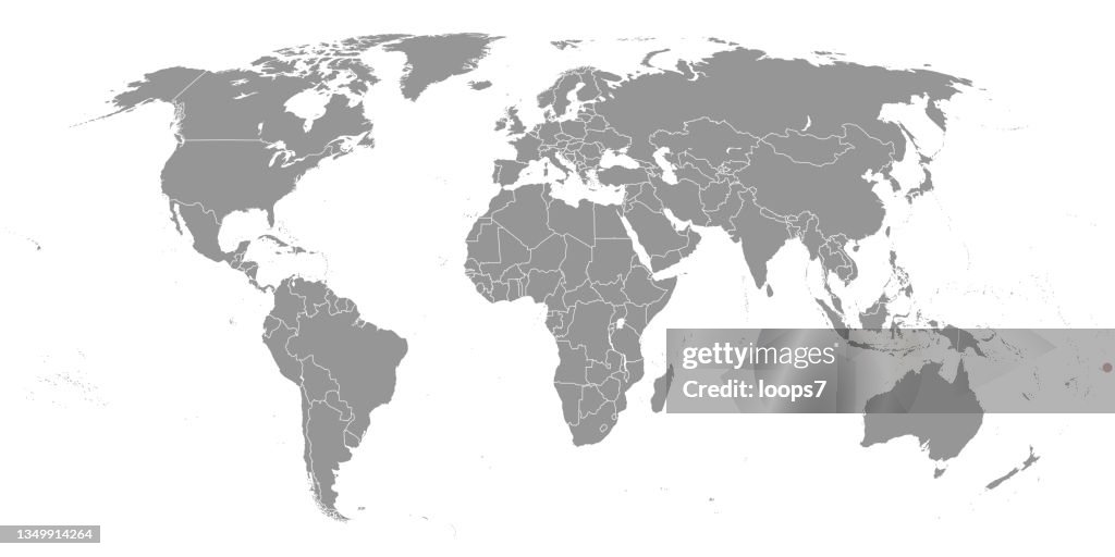 Political World Map - Each Country on a Separate Layer