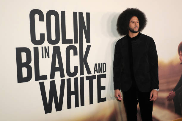 Colin Kaepernick attends the Netflix Limited Series "Colin in Black and White" Premiere at Los Angeles County Museum of Art on October 28, 2021 in...