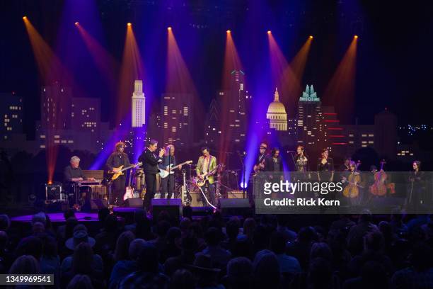 Lloyd Maines, John Doe, Sheila E., Alejandro Escovedo, and Alex Ruiz perform onstage during the Austin City Limits Hall of Fame Induction Ceremony...