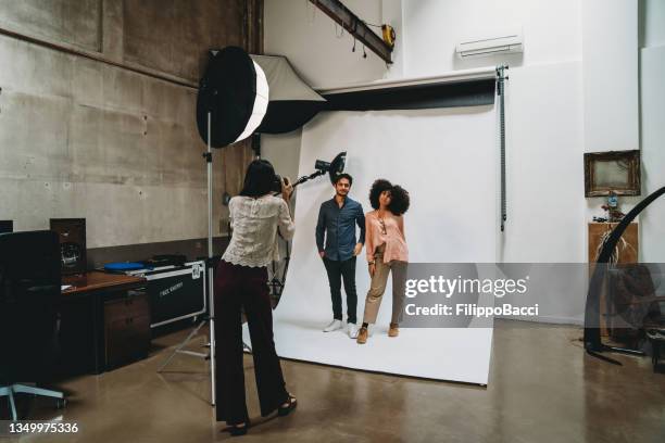 fashion photo shoot in a modern loft - photo shoot studio bildbanksfoton och bilder