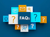 3D render of FAQs business concept