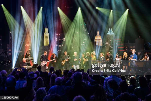 Inductees and presenters perform in concert during the finale of the 2021 Austin City Limits Hall of Fame Induction Ceremony and Celebration at ACL...