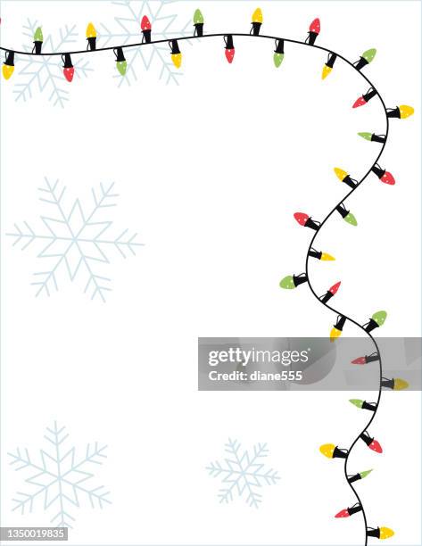 christmas lights border template - fairy lights stock illustrations