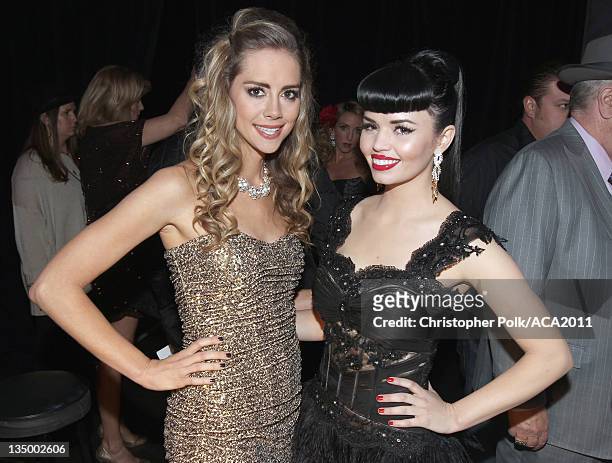 Recording artists Susie Brown and Danelle Leverett of The JaneDear Girl attends the American Country Awards 2011 at the MGM Grand Garden Arena on...