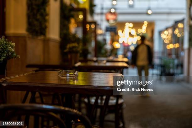 alley with bars and restaurants of budapest - hungary hotel stock pictures, royalty-free photos & images