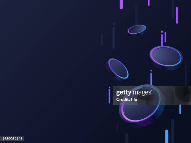 hintergrunddesign für kryptowährungsmünzen - geldmünze stock-grafiken, -clipart, -cartoons und -symbole