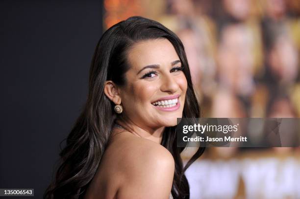 Actress Lea Michele arrives at the premiere of Warner Bros. Pictures' "New Year's Eve" at Grauman's Chinese Theatre on December 5, 2011 in Hollywood,...