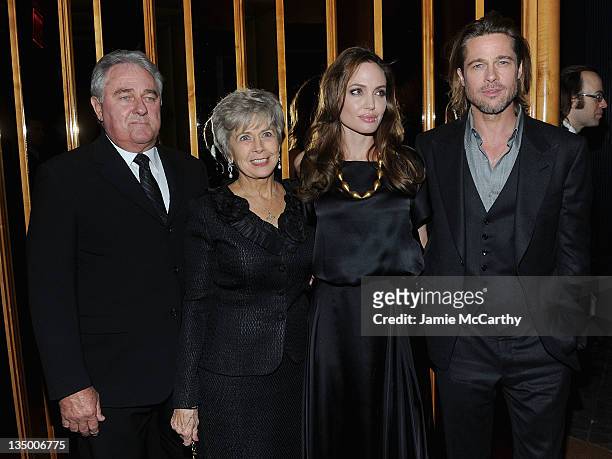 Bill Pitt,Jane Pitt, Angelina Jolie and Brad Pitt attend the after party for the premiere of "In the Land of Blood and Honey" at The Standard Hotel...