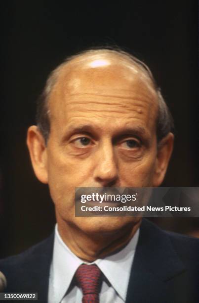 Court of Appeals Chief Judge Stephen Breyer testifies before the Senate Judiciary Committee during his Supreme Court Associate Justice confirmation...