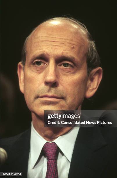 Court of Appeals Chief Judge Stephen Breyer testifies before the Senate Judiciary Committee during his Supreme Court Associate Justice confirmation...