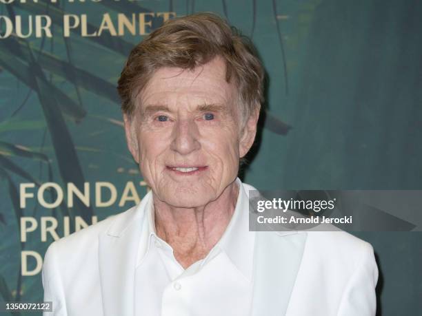 Robert Redford attends ' The Prince Albert II of Monaco Foundation's 2021 award ceremony ' at Grimaldi Forum on October 29, 2021 in Monaco, Monaco.