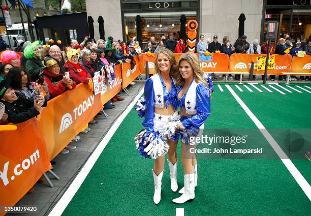 Savannah Guthrie and Jenna Bush Hager attend Halloween show on "Today" at Rockefeller Plaza on October 29, 2021 in New York City.