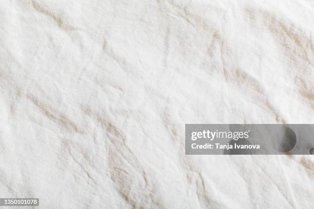 texture of the linen fabric is white. - drap photos et images de collection
