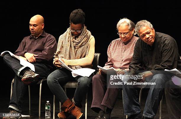Bruce Faulk, Adepero Oduye, Venida Evans and Charles Turner attend the Sundance Institute Screenplay Reading of Keith Davis' "The American People" at...