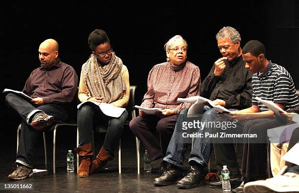 Bruce Faulk, Adepero Oduye, Venida Evans, Charles Turner and JaQwan Kelly attend the Sundance Institute Screenplay Reading of Keith Davis' "The...