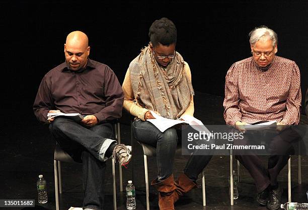 Bruce Faulk, Adepero Oduye and Venida Evans attend the Sundance Institute Screenplay Reading of Keith Davis' "The American People" at the 52nd Street...