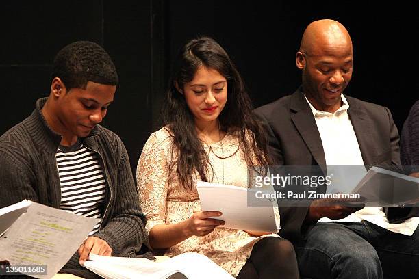 Dante Clark, Marisol Sacramento and Curtis McClarin attend the Sundance Institute Screenplay Reading of Keith Davis' "The American People" at the...