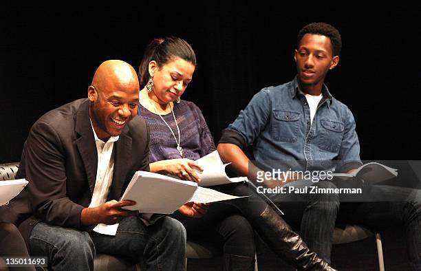 Curtis McClarin, Yvette Ganier and Brandon Gill attend the Sundance Institute Screenplay Reading of Keith Davis' "The American People" at the 52nd...
