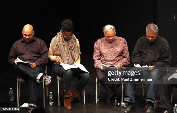Bruce Faulk, Adepero Oduye, Venida Evans and Charles Turner attend the Sundance Institute Screenplay Reading of Keith Davis' "The American People" at...
