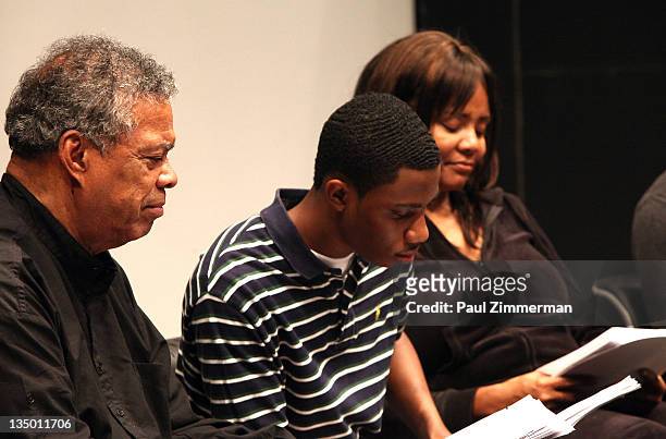 Charles Turner, JaQwan Kelly; Tonya Pinkins attend the Sundance Institute Screenplay Reading of Keith Davis' "The American People" at the 52nd Street...