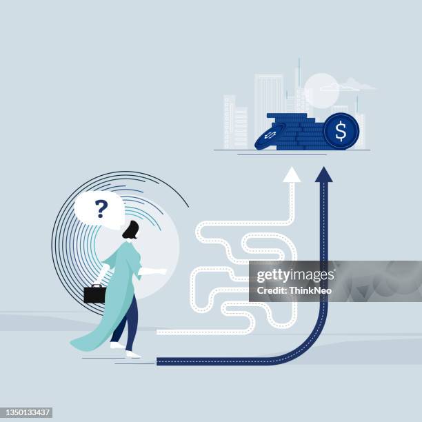 confusion between hard & easy way concept - easy hard path stock illustrations