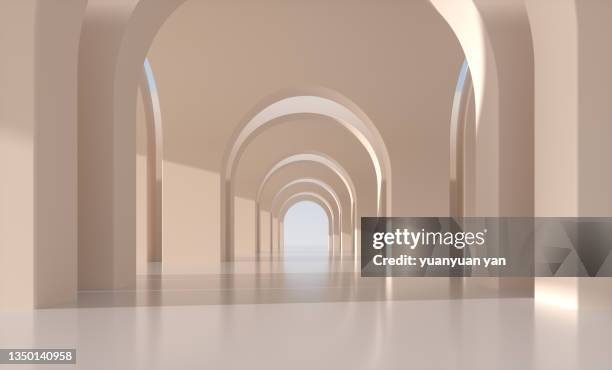 3d rendering exhibition background - architecture symmetry stock-fotos und bilder