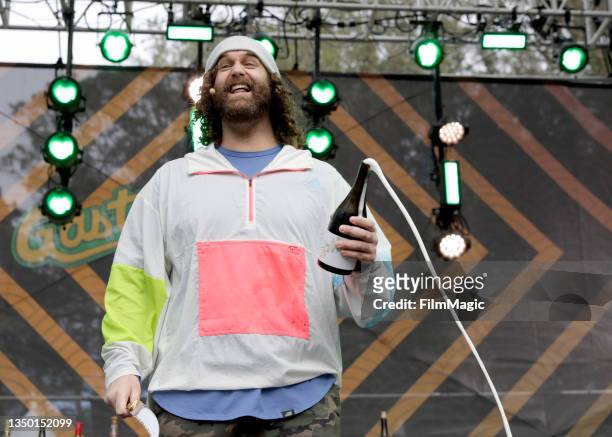 Harley Morenstein speaks onstage at Gastromagic during day 1 of the 2021 Outside Lands Music and Arts Festival at Golden Gate Park on October 29,...