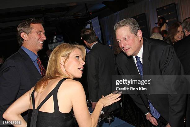 Robert F. Kennedy, Jr, Cheryl Hines and Al Gore attend the Robert F. Kennedy Center for Justice and Human Rights 2011 Ripple of Hope Awards dinner at...