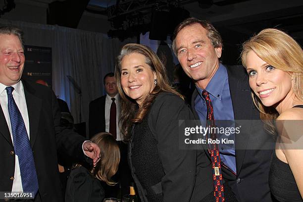 Al Gore, Lorraine Bracco, Robert F. Kennedy, Jr and Cheryl Hines attend the Robert F. Kennedy Center for Justice and Human Rights 2011 Ripple of Hope...