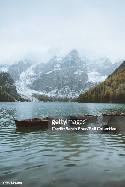 Dolomites boats Lago di braies