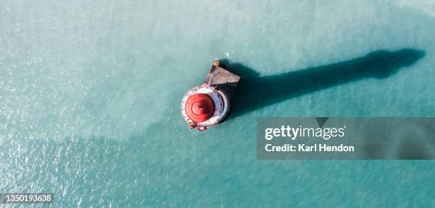 an aerial view of beachy head lighthouse - stock photo - seven sisters uk stock pictures, royalty-free photos & images