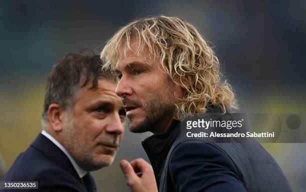 Pavel Nedved of Juventus during the Serie A match between Hellas and Juventus at Stadio Marcantonio Bentegodi on October 30, 2021 in Verona, Italy.