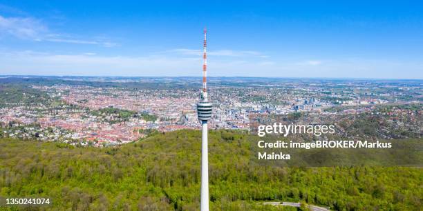 stuttgart tv tower stuttgart tower skyline aerial view city architecture travel panorama in stuttgart, germany - stuttgart skyline stock pictures, royalty-free photos & images