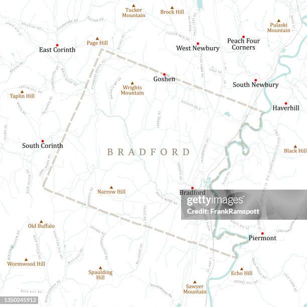 vt orange bradford vector road map - bradford vermont stock illustrations