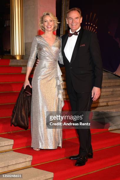 Ayleena Jung and Mayor of Leipzig, Burkhard Jung attend the 26th Leipzig Opera Ball at Oper Leipzig on October 30, 2021 in Leipzig, Germany.