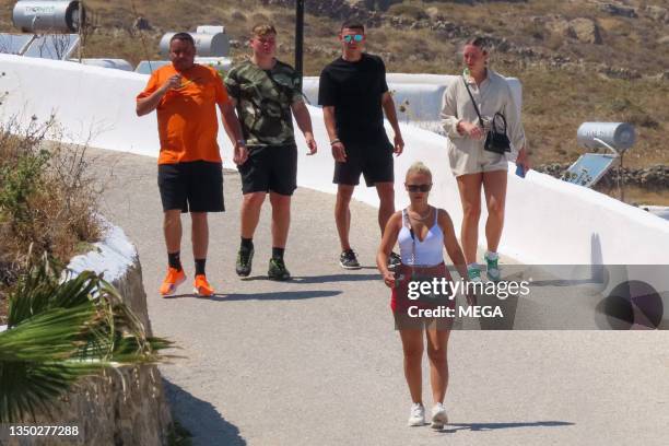 Phil Foden and Rebecca Cooke are seen in Mykonos, Greece.